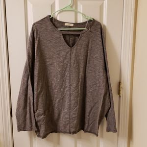 Long sleeve v neck tunic